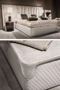 Exclusive Modern Italian Leather And Velvet Bed