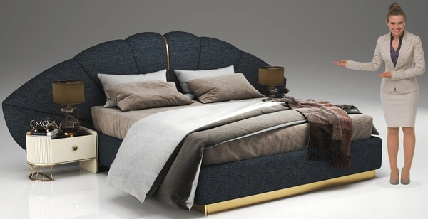 Blue Blonde Bed - Side Tables