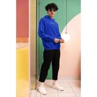 Aramas Originals Premium Cotton Fleece Hooded Winter Hoodie for Men - XL, Blue, 450g, 1