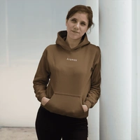 Aramas Originals Premium Cotton Fleece Hooded Winter Hoodie for Women - L, Brown, 450g, 1