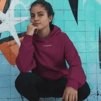 Aramas Originals Premium Cotton Fleece Hooded Winter Hoodie for Women - S, Wine, 450g, 1