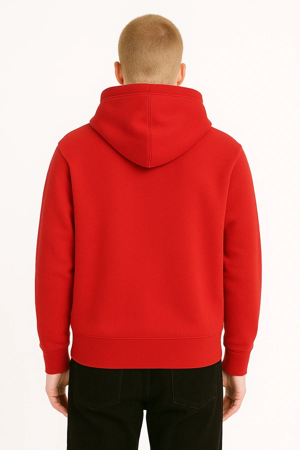 Aramas Originals Premium Cotton Fleece Hooded Winter Hoodie for Men - S, Red, 450g, 1