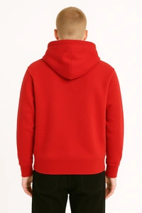 Aramas Originals Premium Cotton Fleece Hooded Winter Hoodie for Men - M, Red, 450g, 1