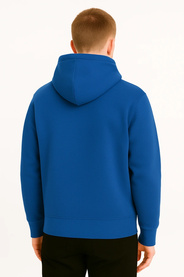 Aramas Originals Premium Cotton Fleece Hooded Winter Hoodie for Men - L, Blue, 450g, 1