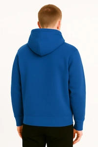 Aramas Originals Premium Cotton Fleece Hooded Winter Hoodie for Men - M, Blue, 450g, 1