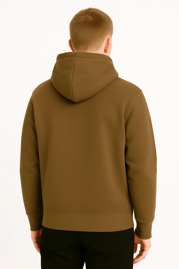 Aramas Originals Premium Cotton Fleece Hooded Winter Hoodie for Men - XL, Brown, 450g, 1