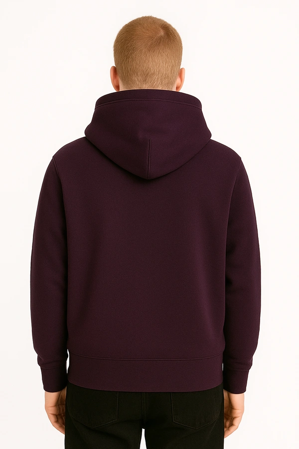Aramas Originals Premium Cotton Fleece Hooded Winter Hoodie for Men - L, Wine, 450g, 1