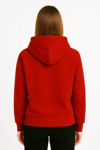 Aramas Originals Premium Cotton Fleece Hooded Winter Hoodie for Women - S, Red, 450g, 1