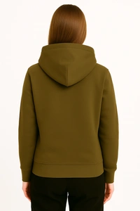 Aramas Originals Premium Cotton Fleece Hooded Winter Hoodie for Women - M, Brown, 450g, 1