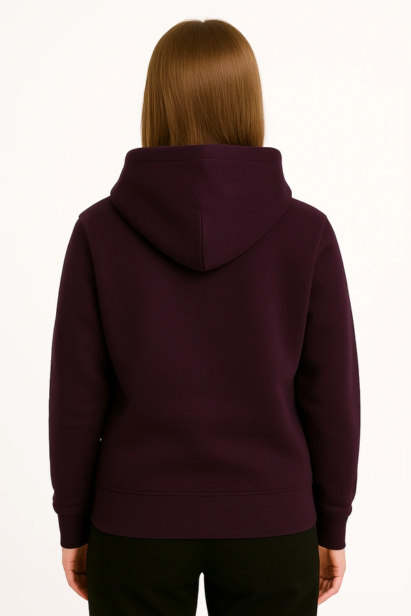 Aramas Originals Premium Cotton Fleece Hooded Winter Hoodie for Women - XL, Wine, 450g, 1