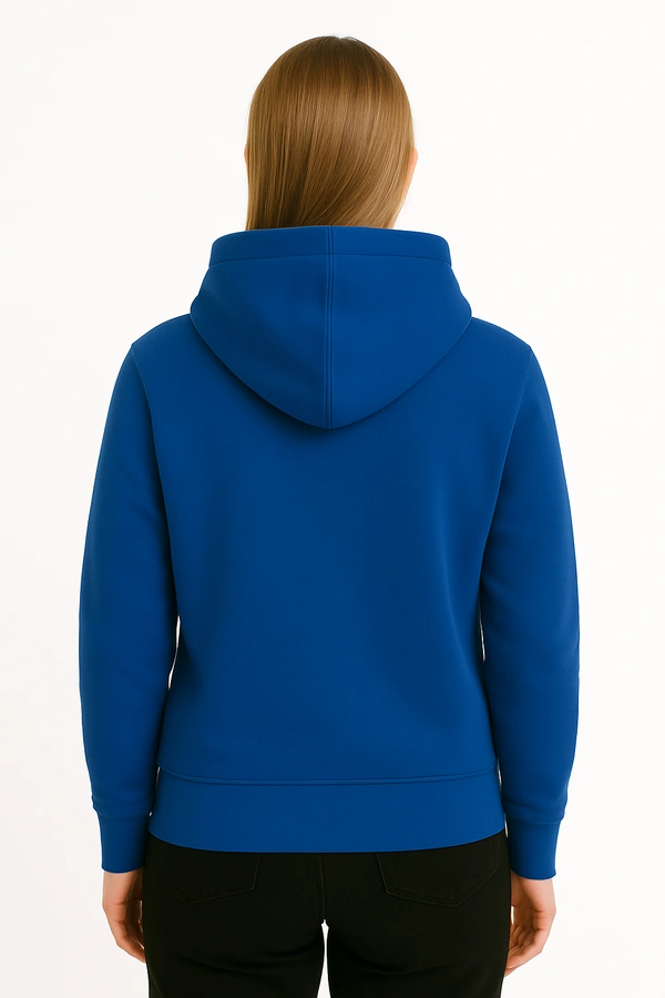Aramas Originals Premium Cotton Fleece Hooded Winter Hoodie for Women - M, Blue, 450g, 1