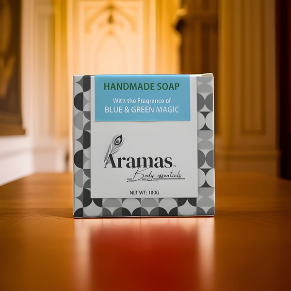 Aramas Blue and Green Magic Handmade Soap - Bar, Pack of 2, 200 gram