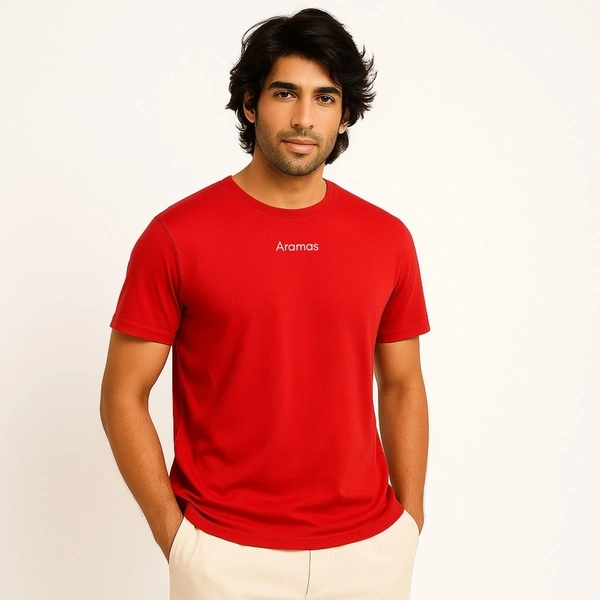 Aramas Originals Men’s Premium Cotton Regular Fit T-Shirt – Red with “Accept Your Destiny” Graphic Print - L, Red, 220g, 1