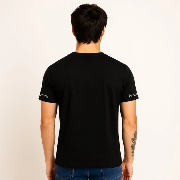 Aramas Originals Premium Cotton T-Shirt for Men | Soild Black - S, Black, 220g, 1