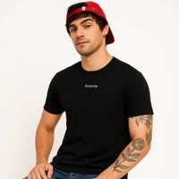 Aramas Originals Men’s Premium Cotton Regular Fit T-Shirt – Black with “Pro Warrior” Graphic Print - S, Black, 220g, 1
