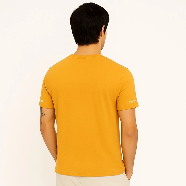 Aramas Originals Premium Cotton T-Shirt for Men | Solid Yellow - M, Dark Yellow, 220g, 1