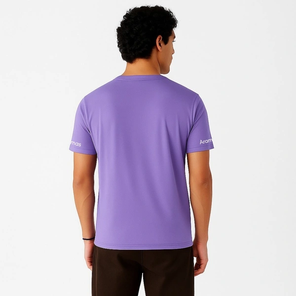 Aramas Originals Premium Cotton T-Shirt for Men | Soild Lavender - XL, Lavender, 220g, 1