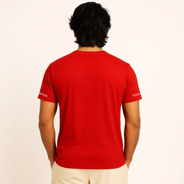 Aramas Originals Premium Cotton T-Shirt for Men | Soild Red - M, Red, 220g, 1