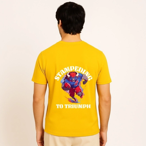 Aramas Originals Men’s Premium Cotton Regular Fit T-Shirt – Red with “Queen Card” Graphic Print - M, Yellow, 220g, 1