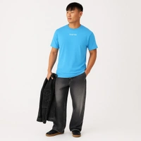 Aramas Originals Men’s Premium Cotton Regular Fit T-Shirt – Sky Blue with “Urban Hip-Hop” Graphic Print - L, Sky Blue, 220g, 1