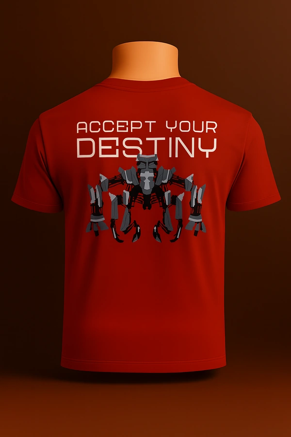 Aramas Originals Men’s Premium Cotton Regular Fit T-Shirt – Red with “Accept Your Destiny” Graphic Print - XL, Red, 220g, 1