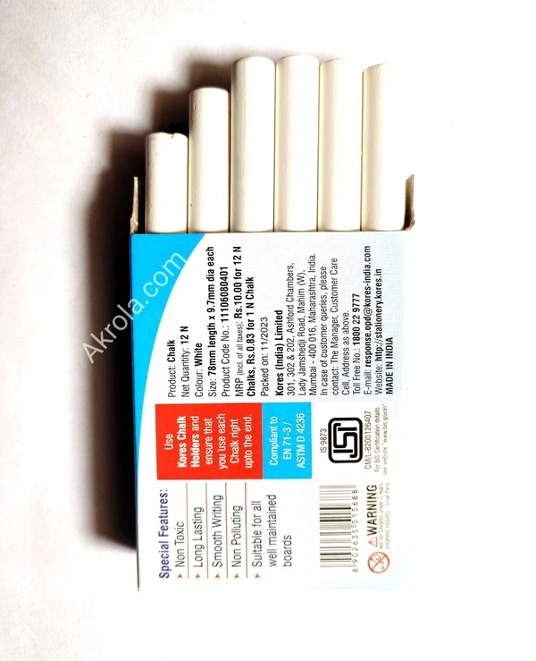 Kores Dustless Chalk  - White