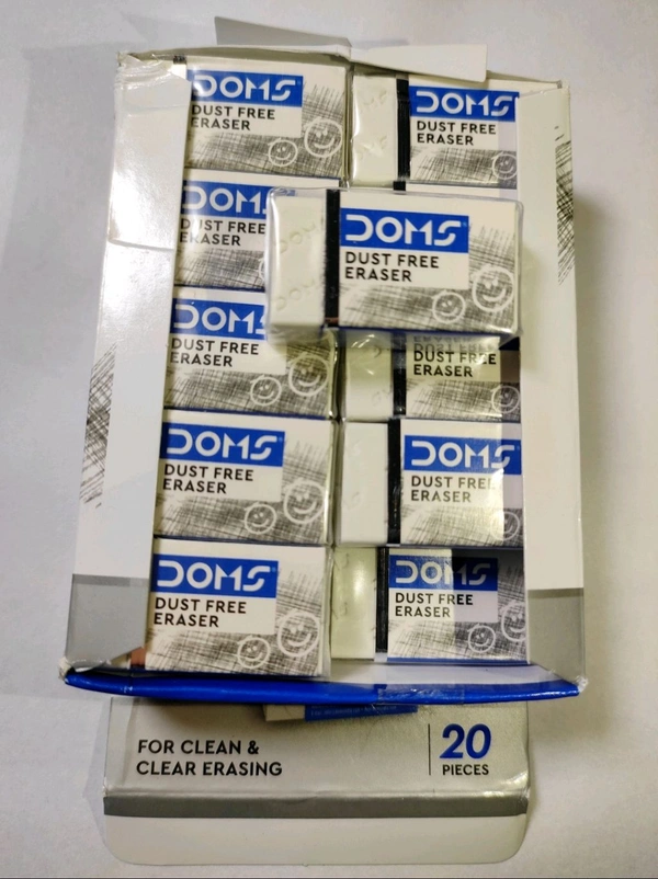 Doms Dust Free Eraser Packet  - White, 20 Pc