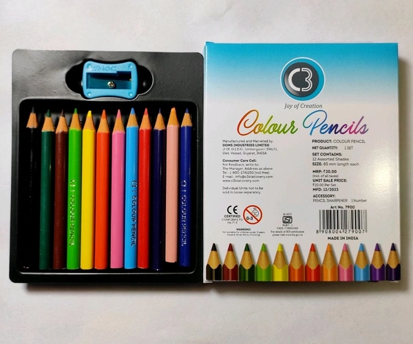 Doms C3 Joy Colour Pencil - 12 pc, Medium