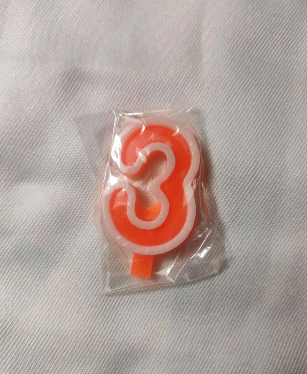 Candle Digit Number Three 3