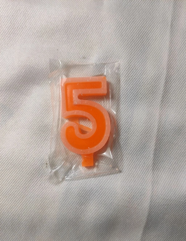 Candle Digit Number Five 5