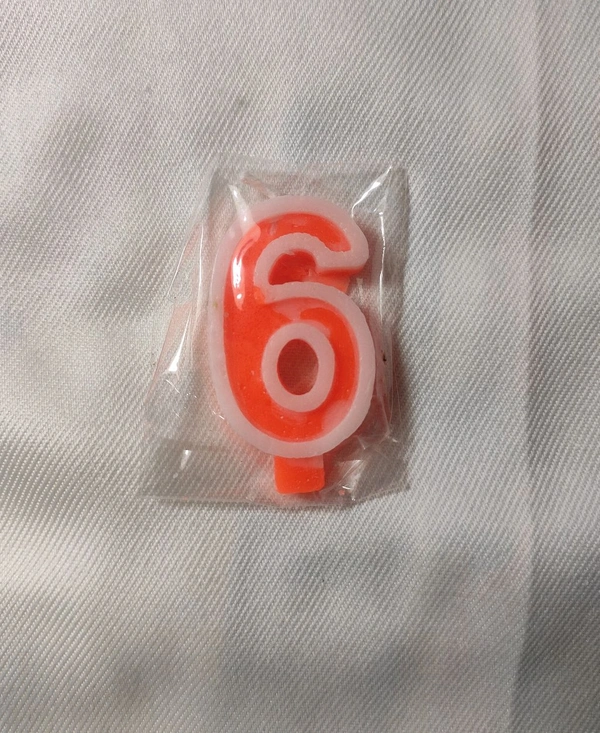 Candle Digit Number Six 6