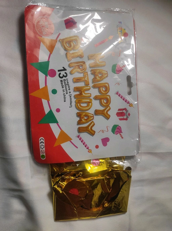 Baloon HAPPY BIRTH DAY 13 Letter - Gold