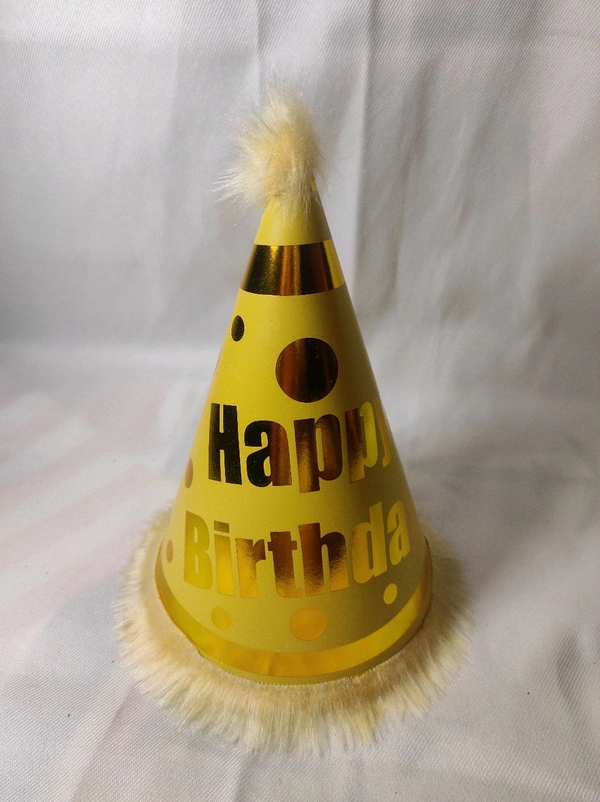 Cap Topi Birthday - Yellow