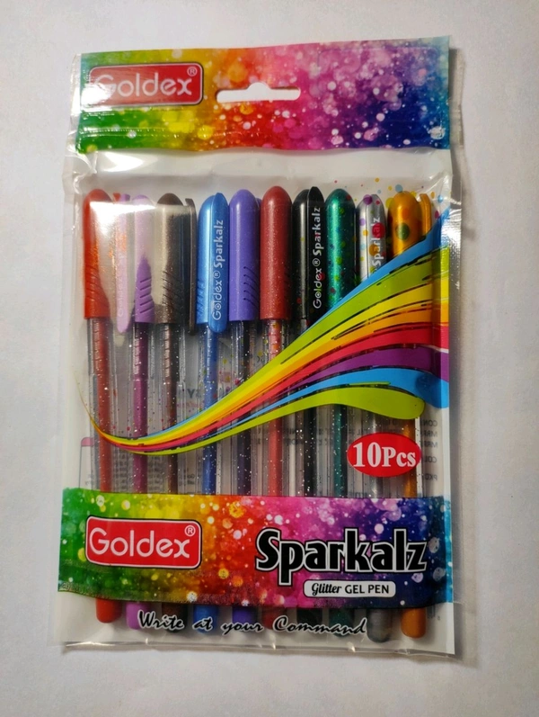 Goldex Glitter Pen pkt - 10pc
