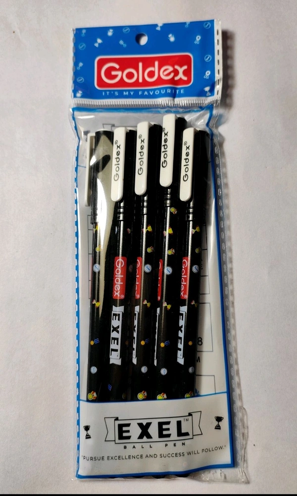 Goldex Exel pen pkt - 5pc, Black