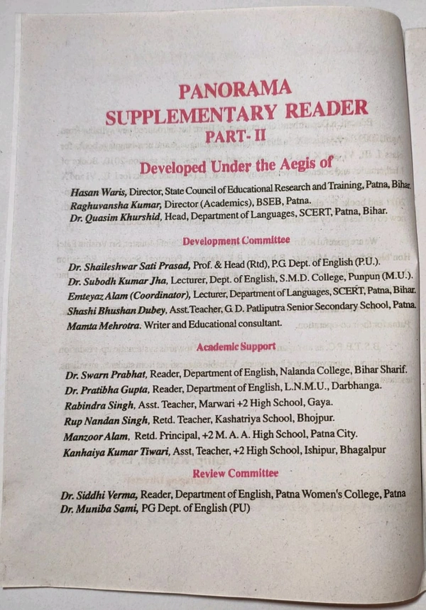 BTBC Class 10 Panorama English Reader Part 2