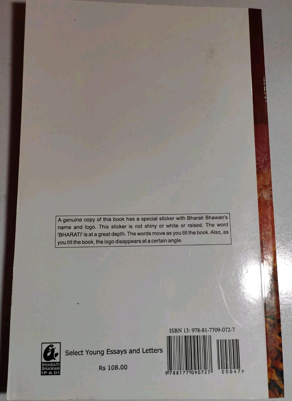 Bharati Bhawan Select Young Essays and Latters RKP Aggrawal 