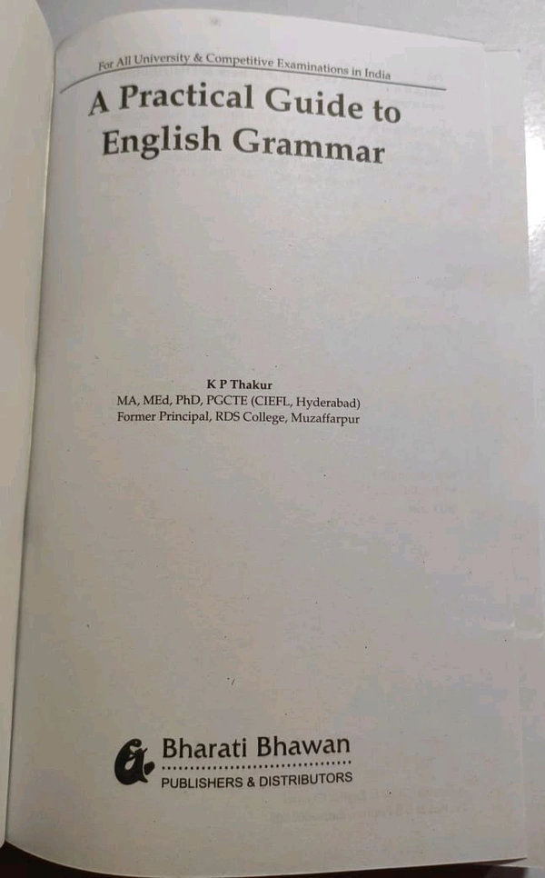 A Practical Guide To English Grammar KP Thakur 