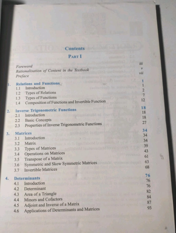 NCERT Class 12 Mathematics Part 1