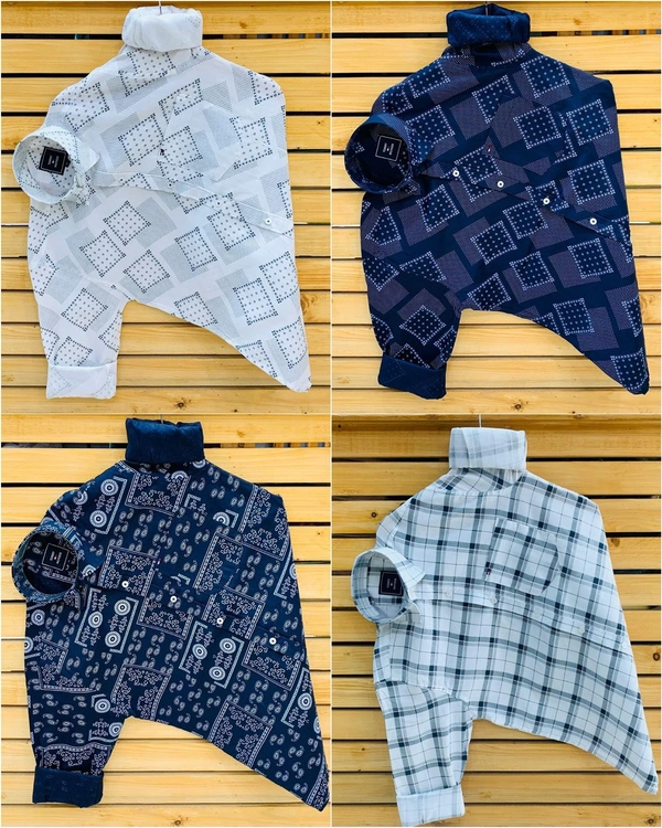 Tommy Printed Shirt (Combo Of 4 Shirt) - M
