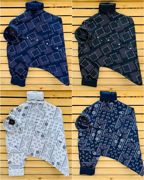 Tommy Printed Shirt (Combo Of 4 Shirt) - L