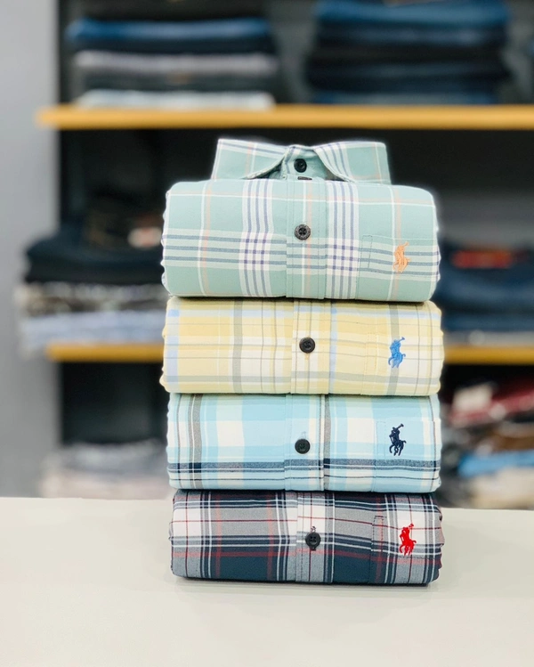 Latest RL Polo Check Shirt (Combo Of 4 Shirt) - L
