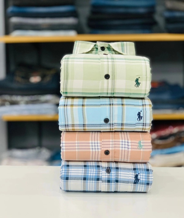 Latest RL Polo Check Shirt (Combo Of 4 Shirt) - M