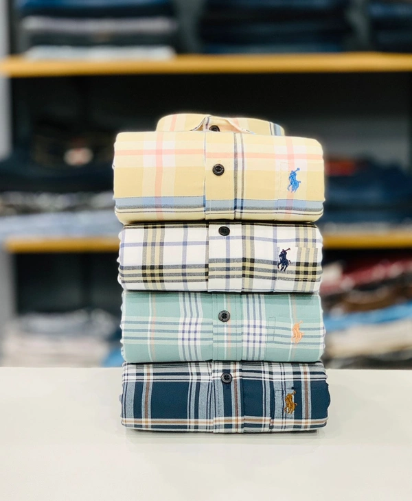 Latest RL Polo Check Shirt (Combo Of 4 Shirt) - L