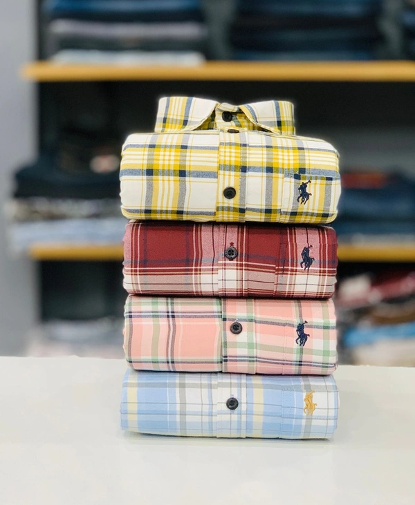 Latest RL Polo Check Shirt (Combo Of 4 Shirt) - M