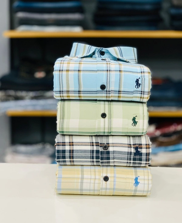 Latest RL Polo Check Shirt (Combo Of 4 Shirt) - L