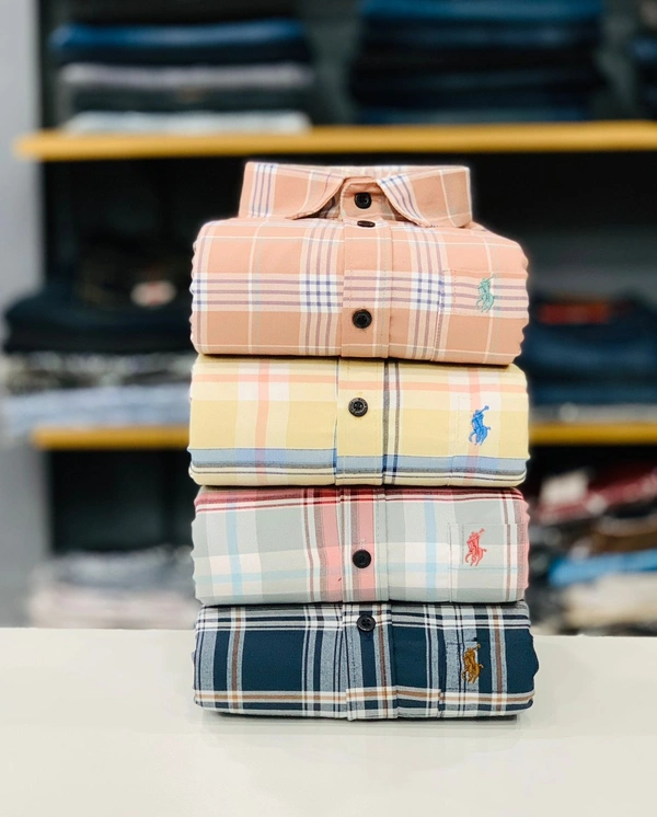 Latest RL Polo Check Shirt (Combo Of 4 Shirt) - M