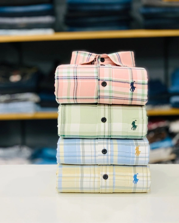 Latest RL Polo Check Shirt (Combo Of 4 Shirt) - M