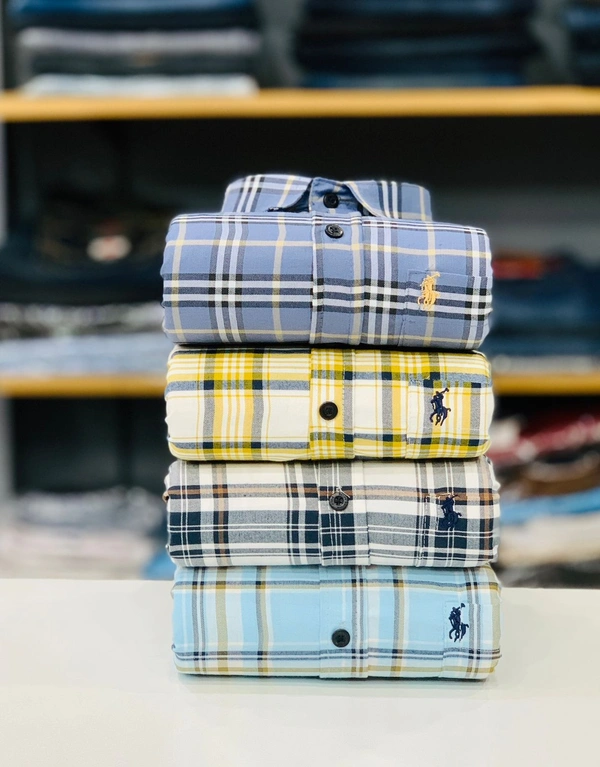 Latest RL Polo Check Shirt (Combo Of 4 Shirt) - L