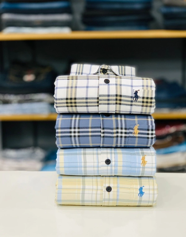Latest RL Polo Check Shirt (Combo Of 4 Shirt) - M